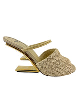 Fendi Cream Raffia First Heels (FULL SET)