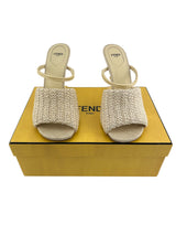 Fendi Cream Raffia First Heels (FULL SET)