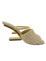 Fendi Cream Raffia First Heels (FULL SET)