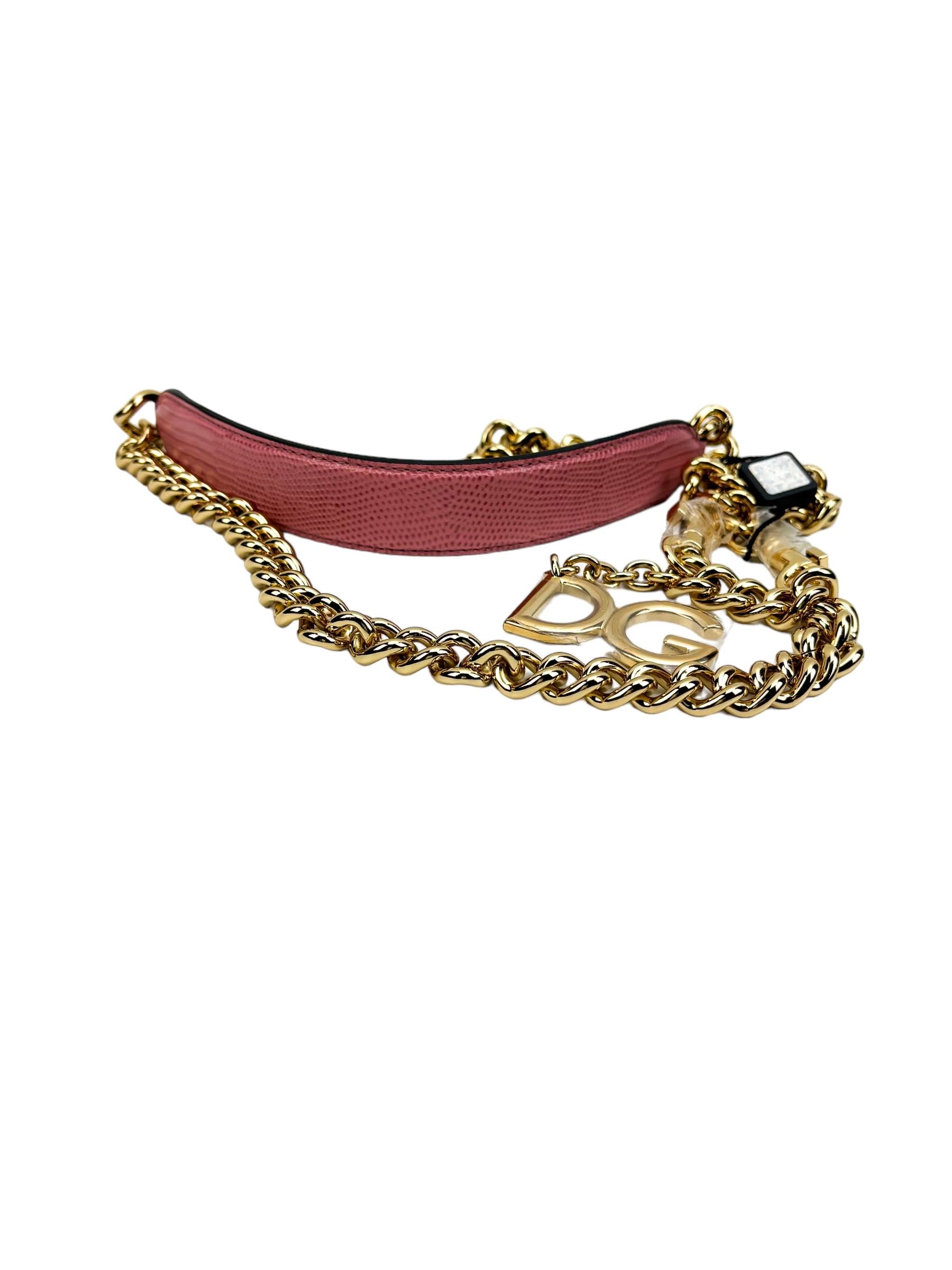 Dolce & Gabbana Pink Gold Chain Shoulder Strap