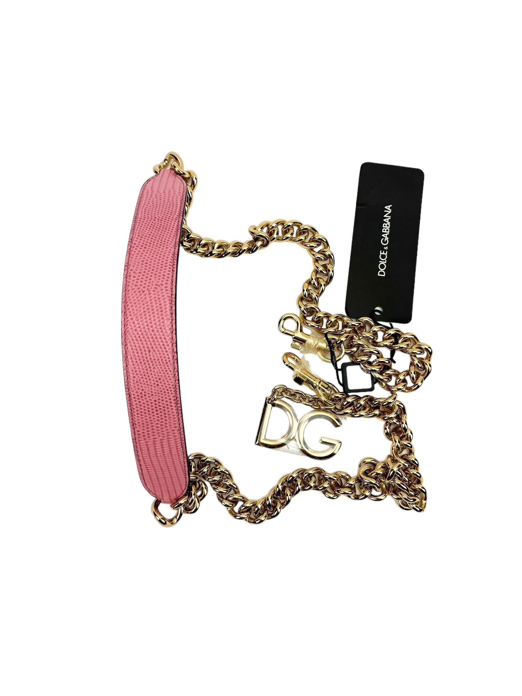 Dolce & Gabbana Pink Gold Chain Shoulder Strap