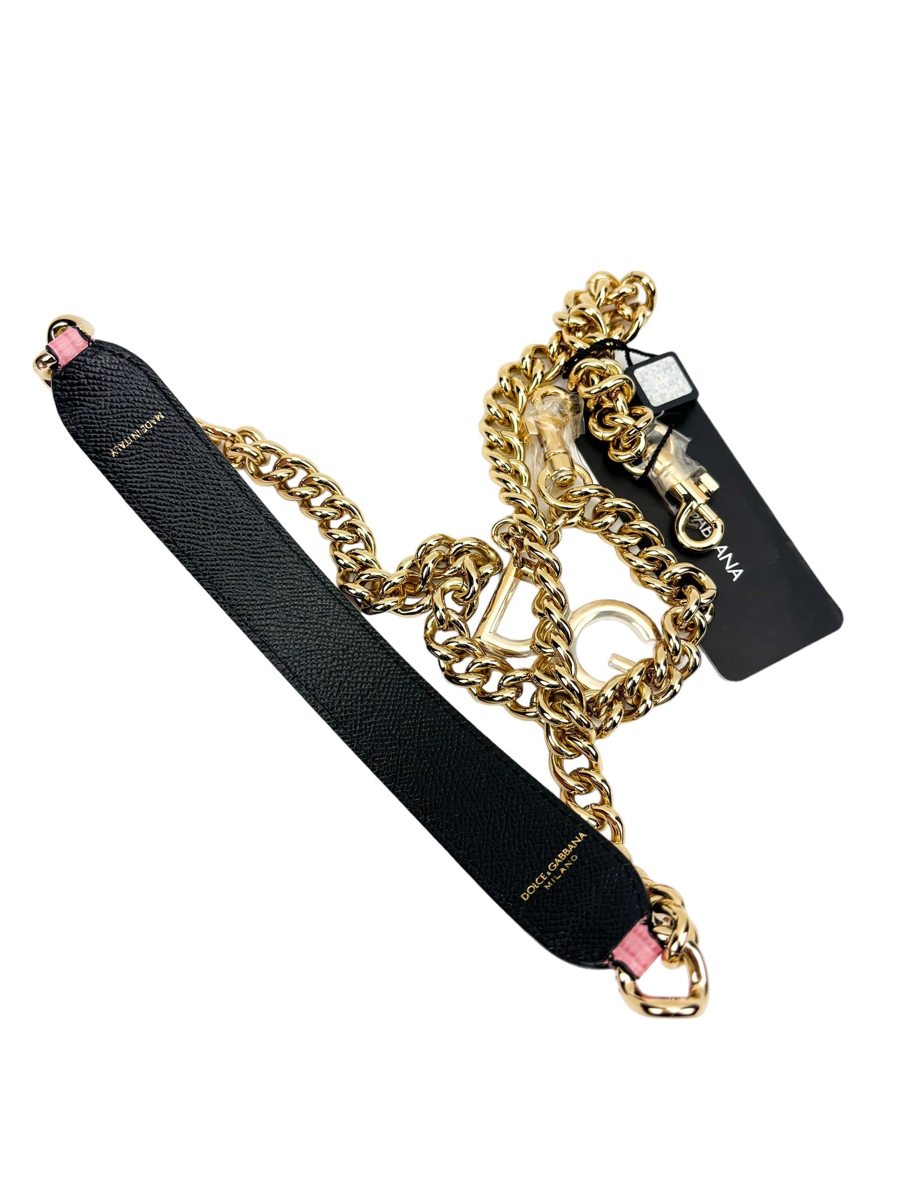 Dolce & Gabbana Pink Gold Chain Shoulder Strap