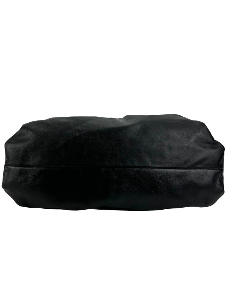 Bottega Veneta Small Black Smooth Calfskin Shoulder Pouch