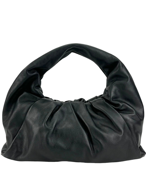 Bottega Veneta Small Black Smooth Calfskin Shoulder Pouch