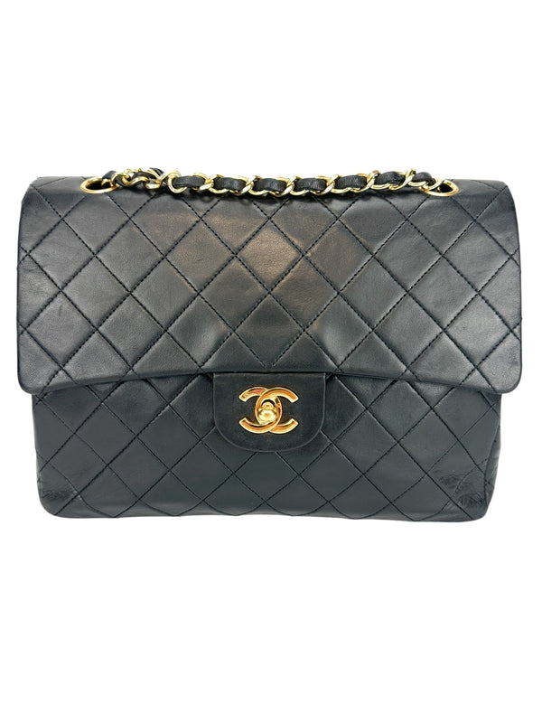 Chanel Vintage Black Quilted Lambskin Double Flap Bag