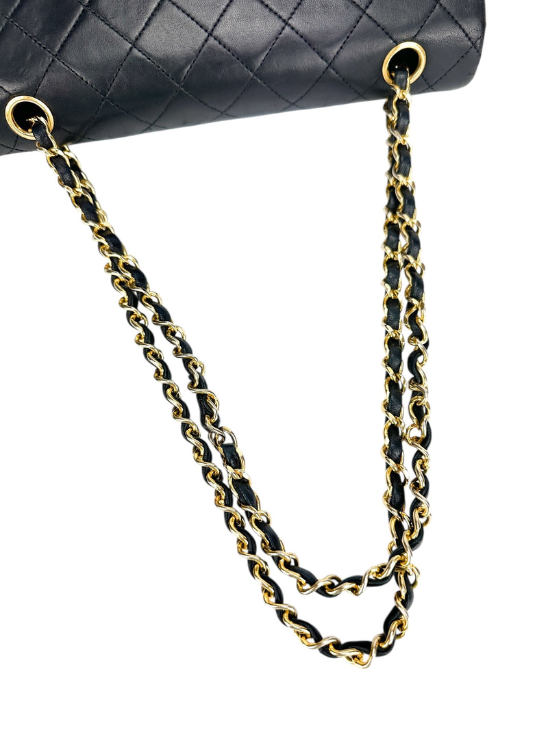 Chanel Vintage Black Quilted Lambskin Double Flap Bag