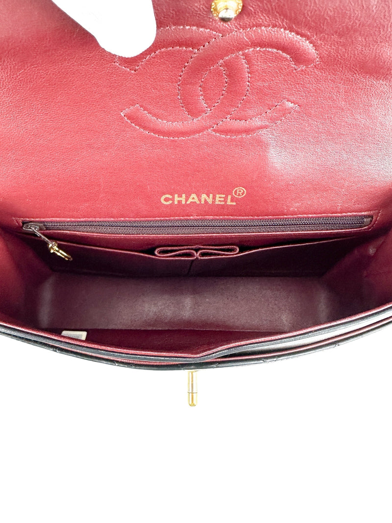 Chanel Vintage Black Quilted Lambskin Double Flap Bag