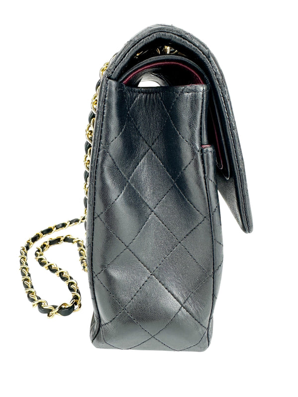 Chanel Vintage Black Quilted Lambskin Double Flap Bag