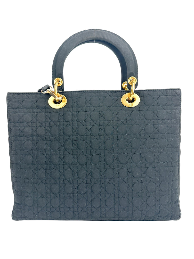 Christian Dior Black Nylon Lady Dior Large