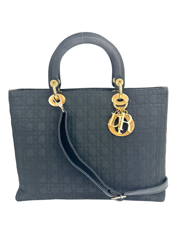Christian Dior Black Nylon Lady Dior Large