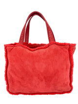 Chanel Red Shearling Tote