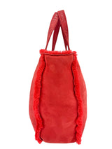 Chanel Red Shearling Tote