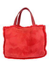 Chanel Red Shearling Tote