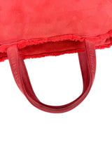 Chanel Red Shearling Tote