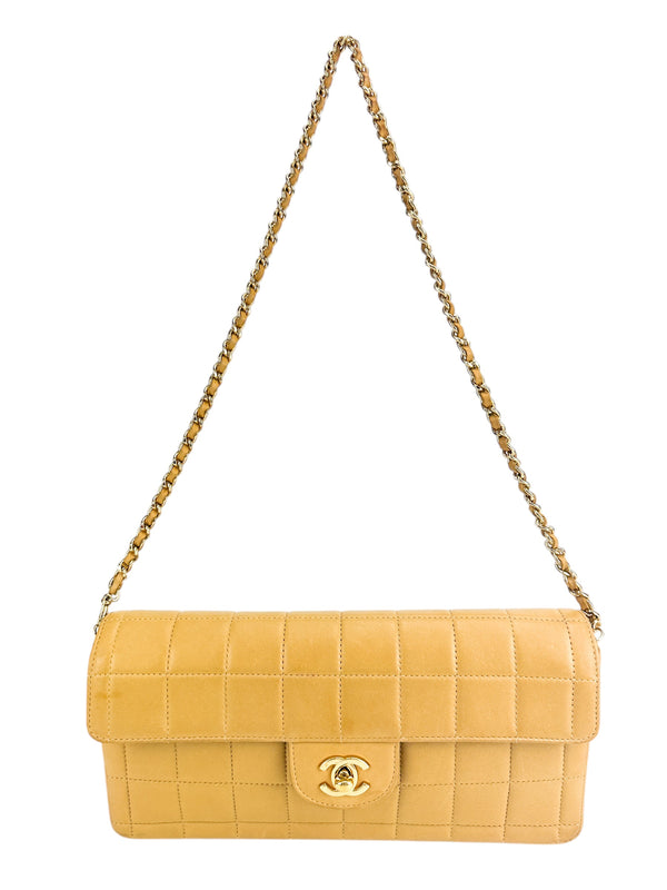 Chanel Beige Chocolate Bar Shoulder Bag