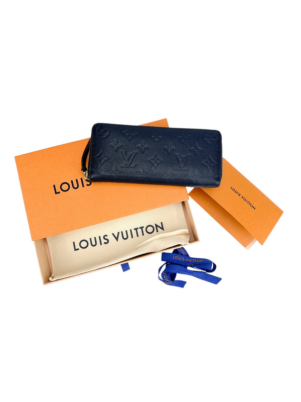 Louis Vuitton Marine Rouge Empreinte Zippy Wallet (Full Set)