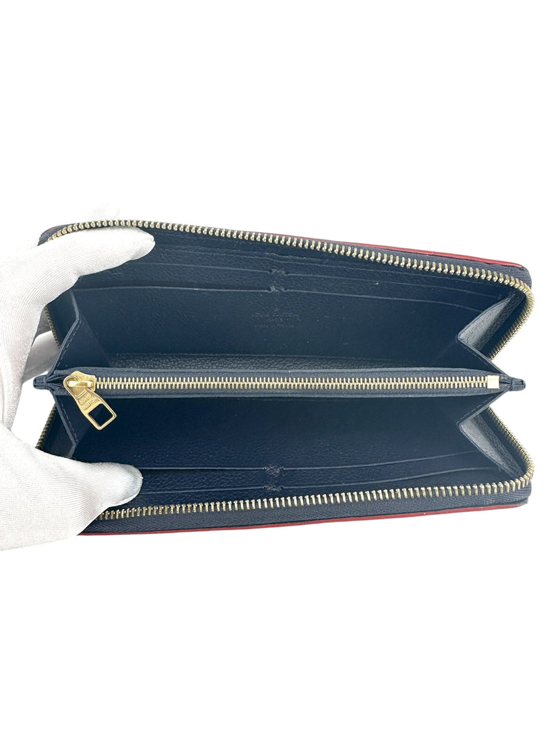 Louis Vuitton Marine Rouge Empreinte Zippy Wallet (Full Set)