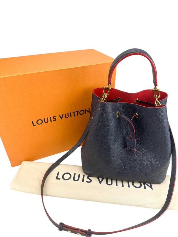 Louis Vuitton Marine Rouge Empreinte Neonoe MM (Full Set)
