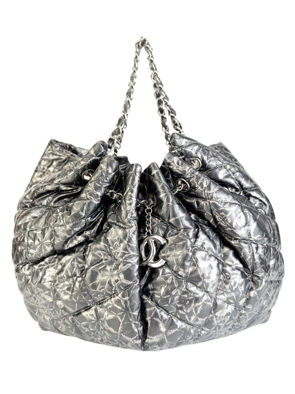 Chanel Satin Quilted Cabas Tote GM