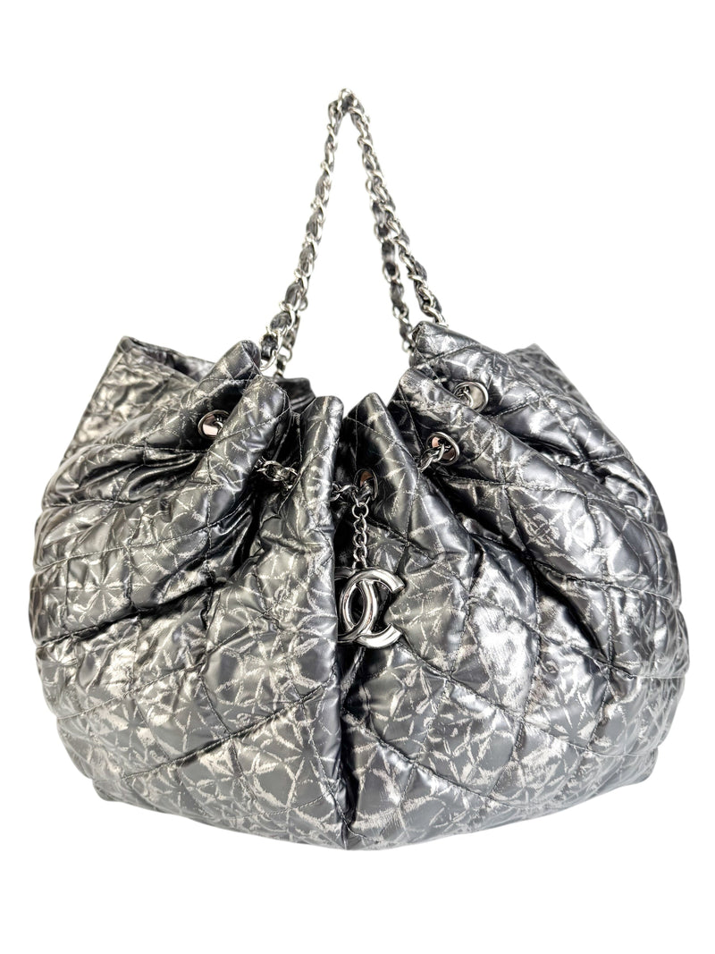 Chanel Satin Quilted Cabas Tote GM