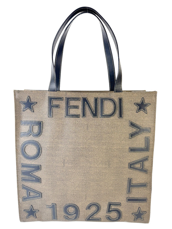 Fendi Roma Brown Canvas Tote Bag