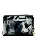 Chanel Black Patent Zip Around Wallet