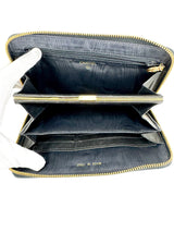 Chanel Black Patent Zip Around Wallet