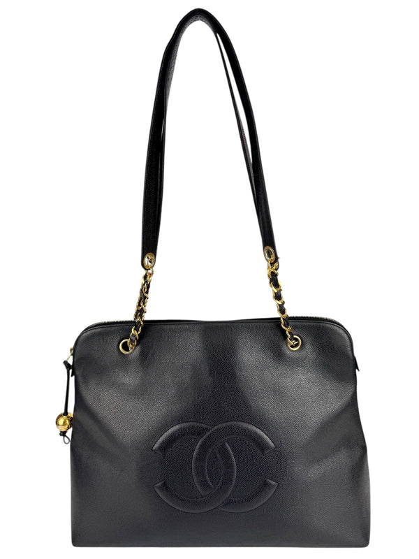 Chanel Vintage Large Black Caviar Timeless Tote
