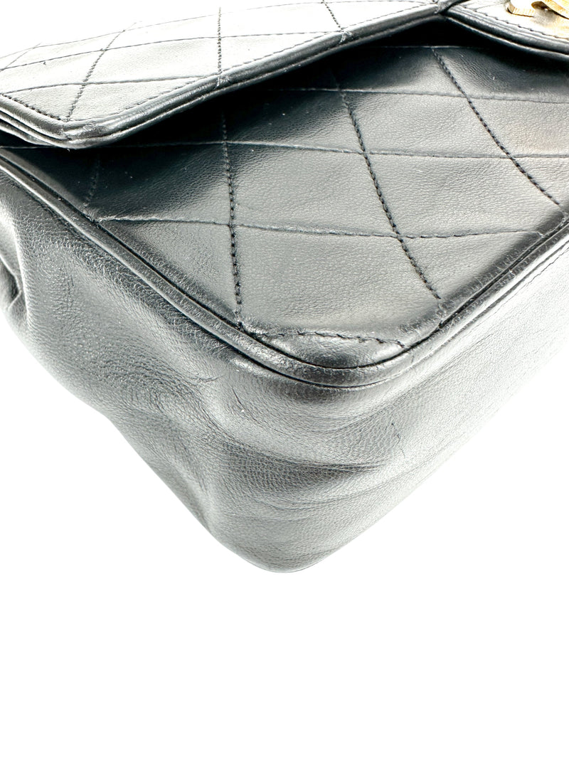 Chanel Vintage Black Lambskin Double Flap