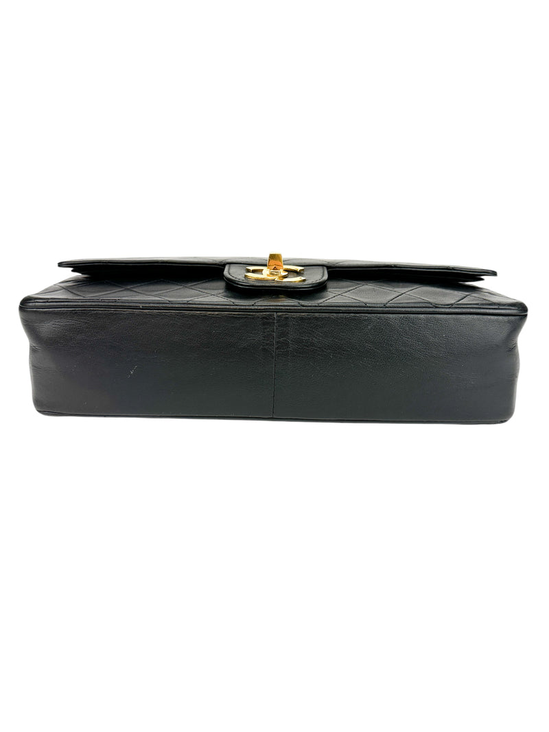 Chanel Vintage Black Lambskin Double Flap