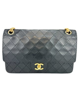 Chanel Vintage Black Lambskin Double Flap