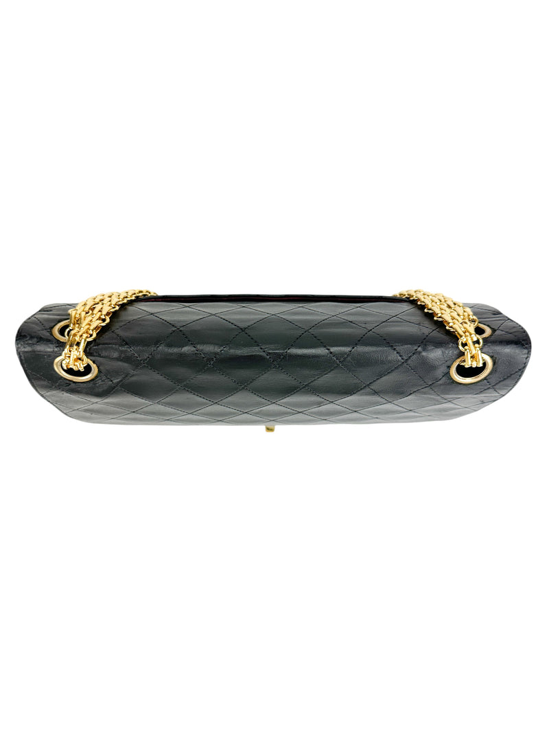 Chanel Vintage Black Lambskin Double Flap