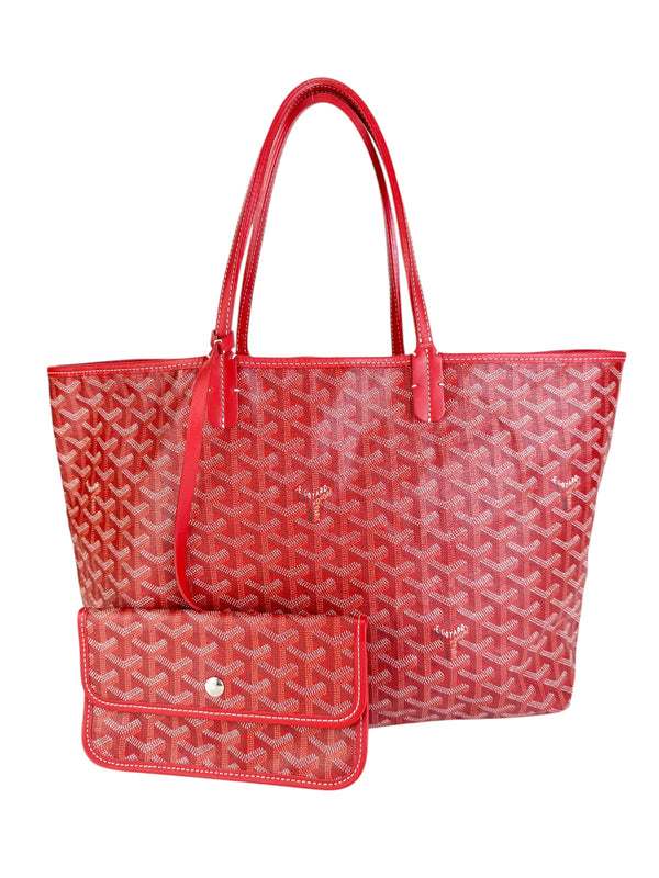Goyard Red Goyardine Saint Louis PM w/ Pouch