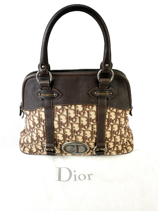 Christian Dior Brown Trotter Canvas Tote Bag