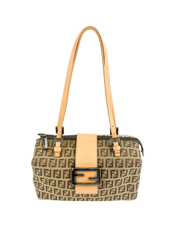 Fendi Zucchino Beige Shoulder Bag
