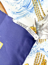 Hermès Navy Vive Le Vent Silk Scarf 90cm