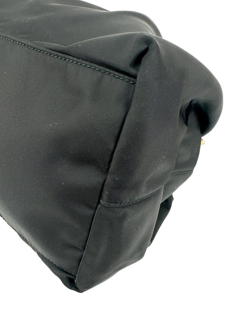 Prada Black Nylon Gathered Bag W/ Strap