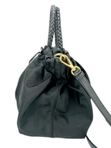 Prada Black Nylon Gathered Bag W/ Strap