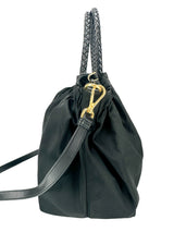 Prada Black Nylon Gathered Bag W/ Strap
