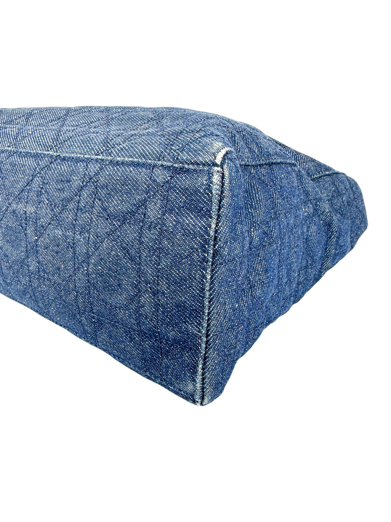 Christian Dior Vintage Large Denim Lady Dior W/ Strap