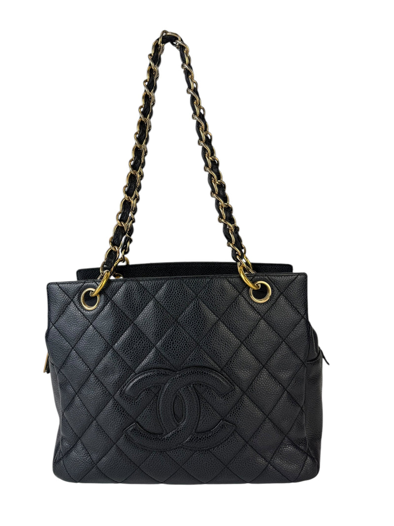 Chanel Black Quilted Caviar Timeless Grand Shopping Tote (GST)