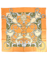 Hermès Orange L'Instruction du Roy Jacquard Silk Scarf 90cm (Full Set)