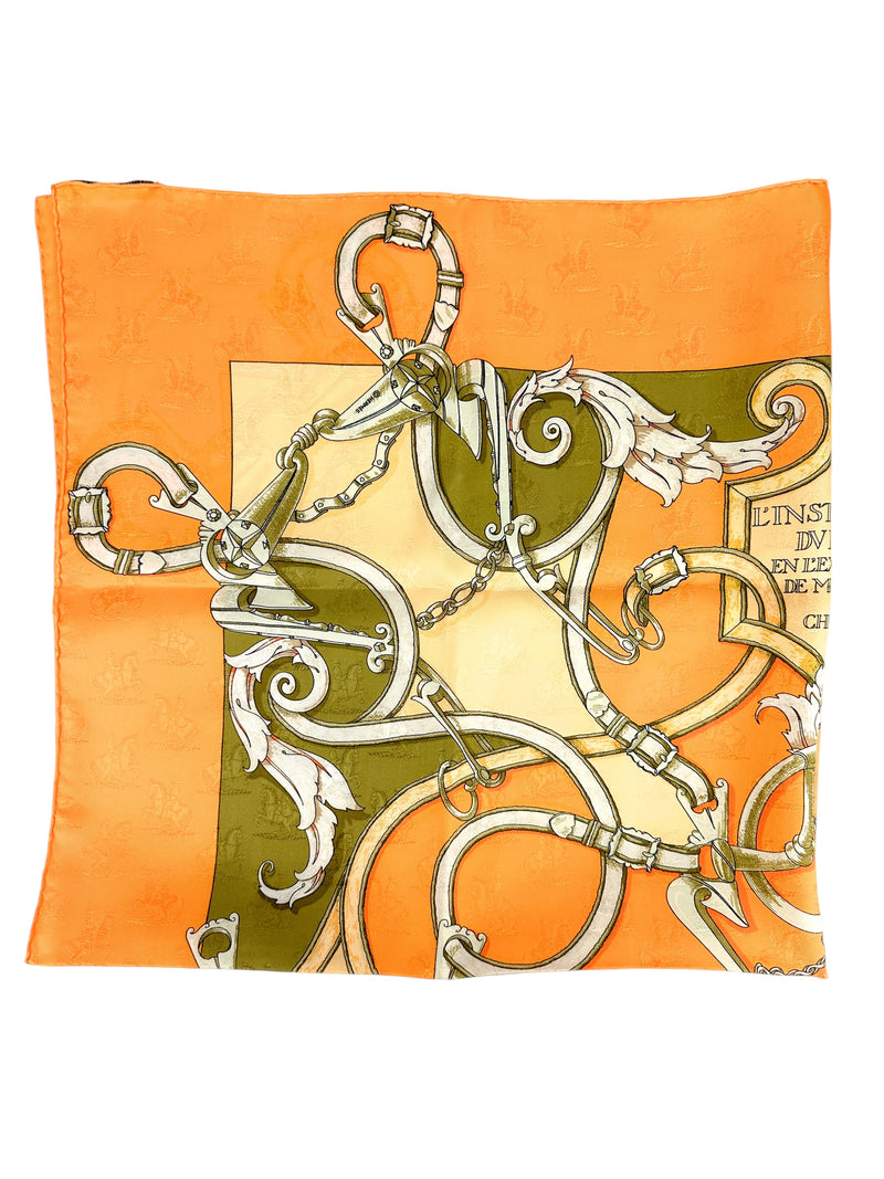 Hermès Orange L'Instruction du Roy Jacquard Silk Scarf 90cm (Full Set)