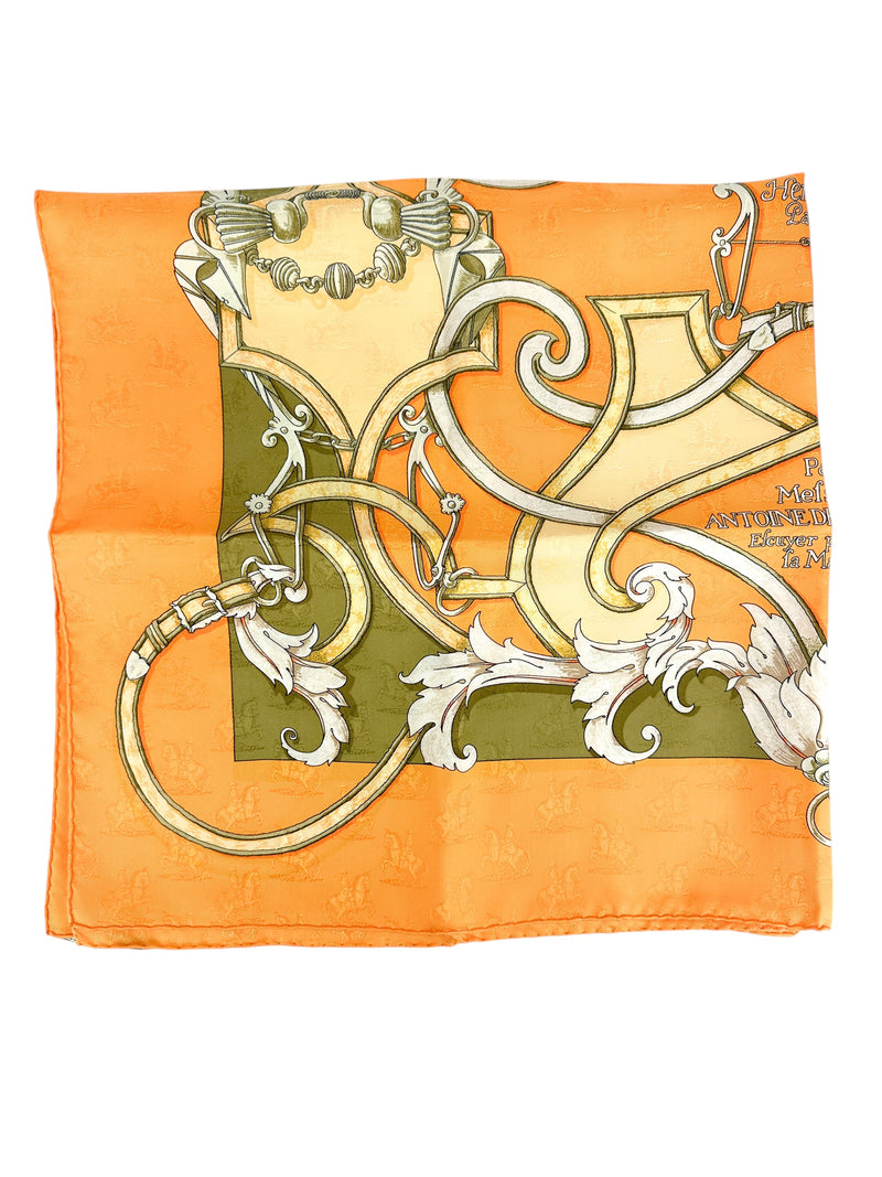 Hermès Orange L'Instruction du Roy Jacquard Silk Scarf 90cm (Full Set)