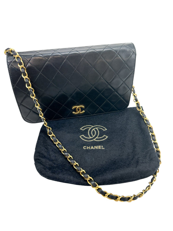 Chanel Black Lambskin Full Flap