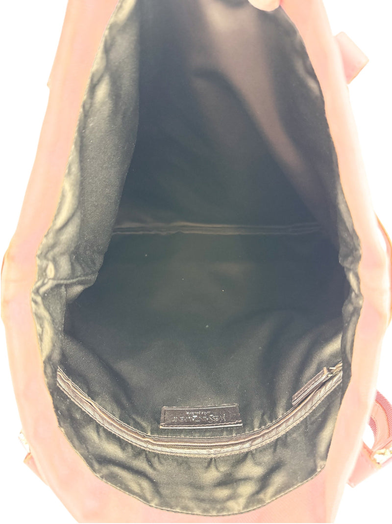 Yves Saint Laurent Rive Gauche Pink Kahara Canvas Tote