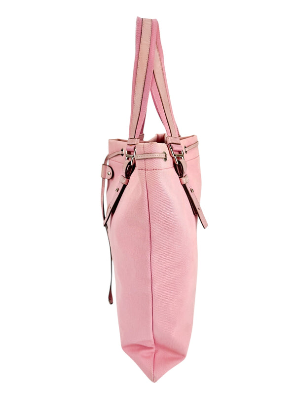 Yves Saint Laurent Rive Gauche Pink Kahara Canvas Tote