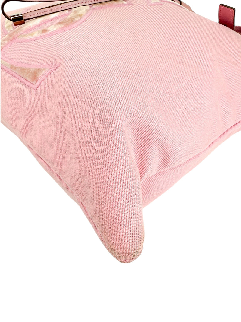 Yves Saint Laurent Rive Gauche Pink Kahara Canvas Tote