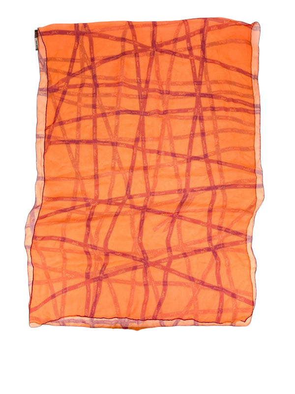 Hermès Orange Ribbon Silk Shawl