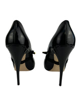 Gucci Black Leather Elaisa Pump w/ Bumble Bee Applique